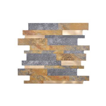 Mosaik Interlock selvklæbende vinyl multi 29x29,5 cm