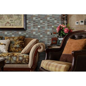 Mosaik Rectangle kobber/sten brun 29,6x29,8 cm