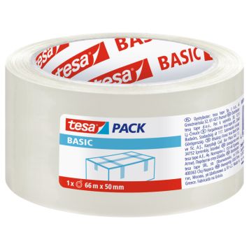 Tesa Basic pakketape transparent 66 m x 50 mm