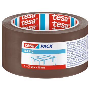 Tesa Basic pakketape brun 66 m x 50 mm