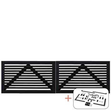 Plus dobbeltlåge Tokyo sort inkl. beslag 300x90 cm