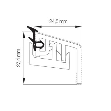 Primo FiberCore bundglasliste 27 x 25 mm 2,5 m hvid