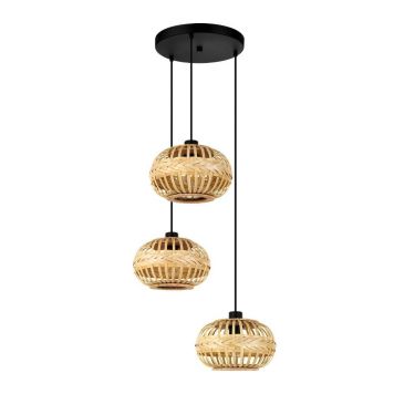 Eglo Amsfield 1 klyngependel 3x40W E27 sort/natur 48 cm