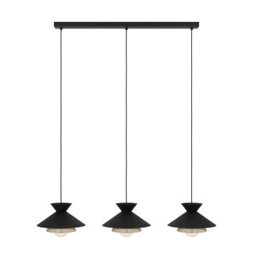 Eglo langbordlampe Grizedale 3xE27 sort/messing