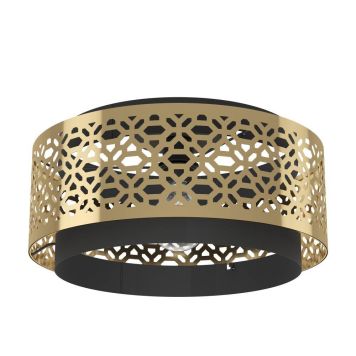 Eglo Sanbach loftlampe E27 sort/messing Ø42 cm