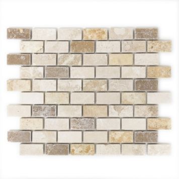 Mosaik Tumbled natursten sand mix 30,5 x 30,5 cm