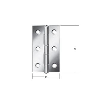 Vormann kanthængsel smal rustfri stål 80x41mm