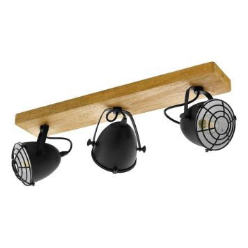 Eglo spotlampe Gatebeck 3xE14 træ/sort 