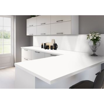 Resopal laminatbordplade Superior Nano Snow White 3650x635x17,6 mm