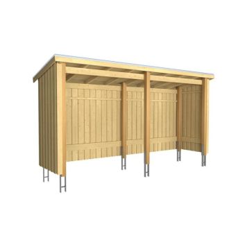 Plus havehus Nordic Multi 2 moduler åben front 4,7 m² inkl. tagpap/alulister/stolpefødder