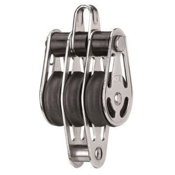 Sprenger blok tredobbelt m. rebhul/hundsvot og glideleje t. Ø6mm