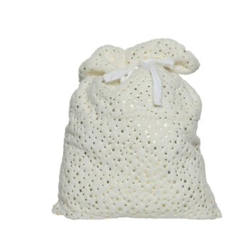Gavepose blød polyester hvid/guld 70 cm