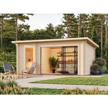 Palmako sauna Sanna Slide ubehandlet 12,8 m²