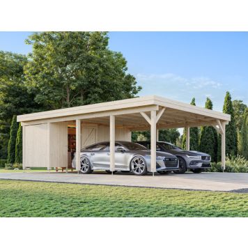 Palmako dobbelt carport m/skur Karl 40,6 m²  - flere farver