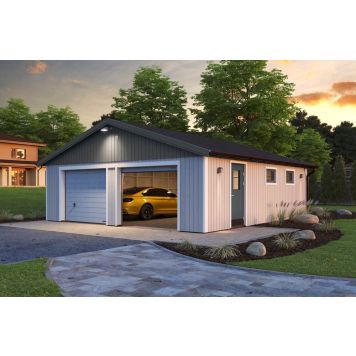 Palmako dobbeltgarage m/ledhejseport Andre 44,7 m²