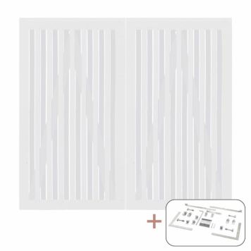 Plus dobbeltlåge Nagano hvid 180x200 cm inkl. beslag