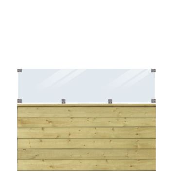 Plus profilhegn m/glas Klink PEFC 174x125 cm inkl. mellemtop