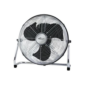 Star-Fan gulvventilator sort/sølv Ø30 cm