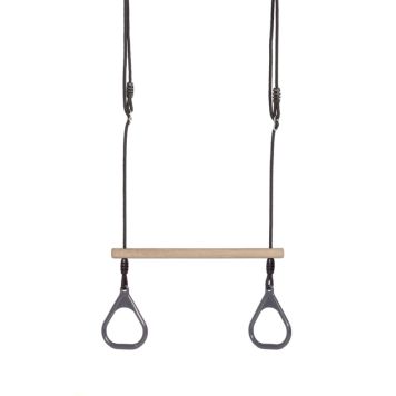 Plus trapezgynge med stang & ringe træ/plast grå ekskl. gyngeophæng