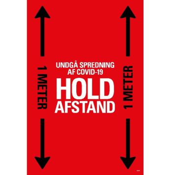 Hold afstand skilt 900x600 mm rød/sort