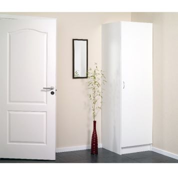 Garderobeskab med 1 låge 50 cm hvid