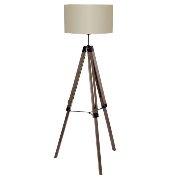 Gulvlampe Lantada sort/træ/beige - Eglo