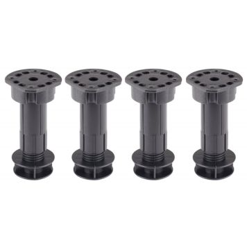 Sokkelben m/klemmebeslag sort plastik 100-120 mm 4 stk.