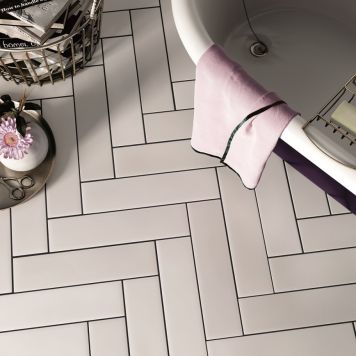 Sildebensflise Ajour snowy white væg/gulv 9,2x36,8 cm 0,85 m²