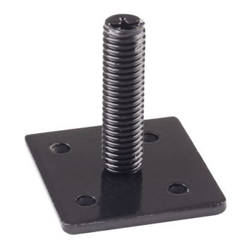 Monteringsplade til møbelben sort M10 40x40 mm 