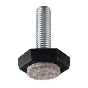 Justeringsskrue m/filt sort/grå M10 30x35 mm 