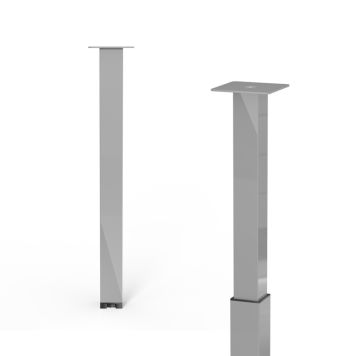 Møbelben justerbar grå stål 60x60x710-1100 mm