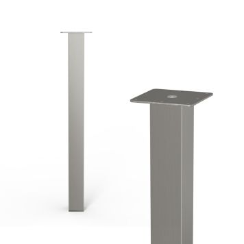 Møbelben børstet nikkel stål 60x60x710 mm