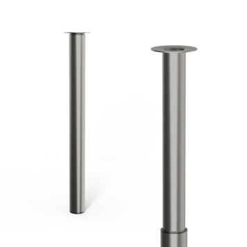 Møbelben justerbar børstet nikkel Ø60x700-1100 mm