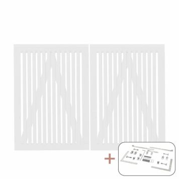 Plus dobbeltlåge Sendai hvid 140x200 cm inkl. beslag