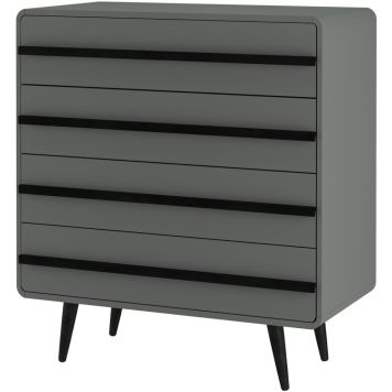 Notio Living kommode med 4 skuffer grå sort