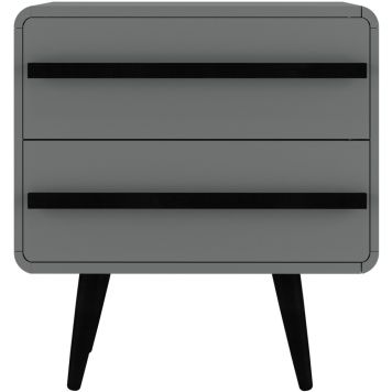 Notio Living natbord 2 skuffer grå sort