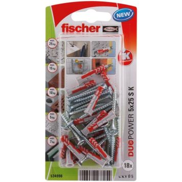 Fischer DuoPower 5x25 mm 18 stk.