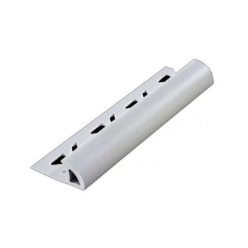 Wallmann fliseprofil rund grå PVC 2500x27x8 mm