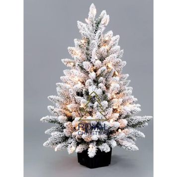 Kunstigt juletræ Flock Mini plastpotte 75 cm 