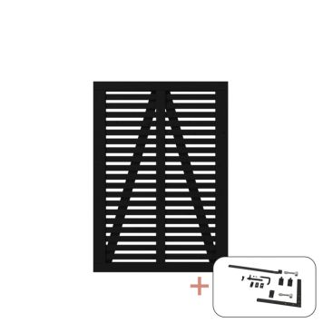 Plus enkeltlåge Harmoni sort inkl. beslag 100x140 cm