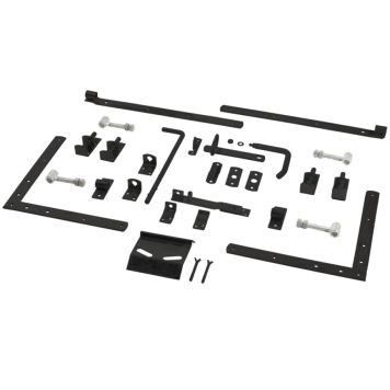 Plus beslag til dobbeltlåge med stabler sort