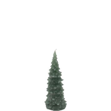 Stearinlys juletræ grøn 17 cm
