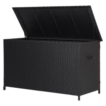 Hyndeboks m/hjul sort stål 850L 155x69 cm