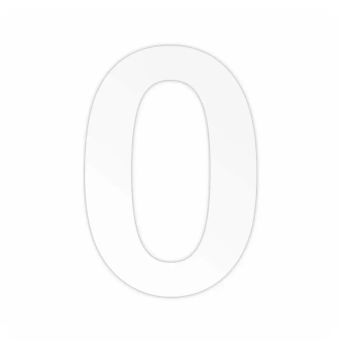 Jasa husnummer 0 hvid 140 mm skjult montering 