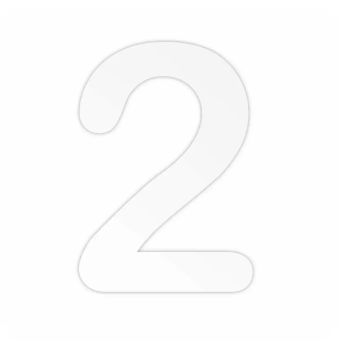 Jasa husnummer 2 hvid 140 mm skjult montering 