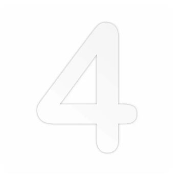 Jasa husnummer 4 hvid 140 mm skjult montering 