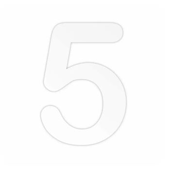 Jasa husnummer 5 hvid 140 mm skjult montering 