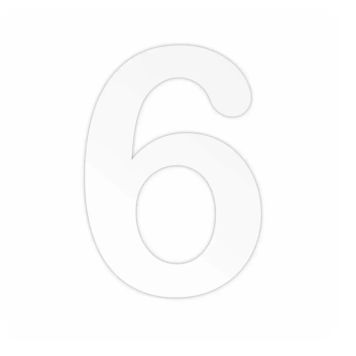 Jasa husnummer 6 hvid 140 mm skjult montering 