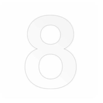 Jasa husnummer 8 hvid 140 mm skjult montering 