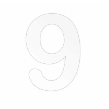 Jasa husnummer 9 hvid 140 mm skjult montering 